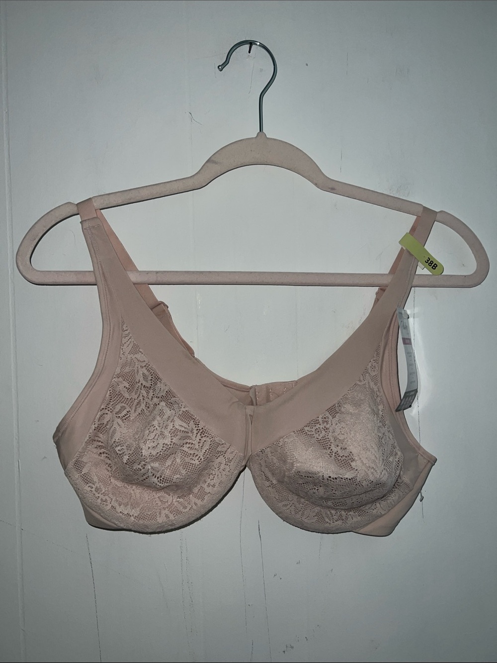 Playtex Secrets Ultra Soft Lace Underwire Bra - Light Nude Size 38B 0928264 NWT